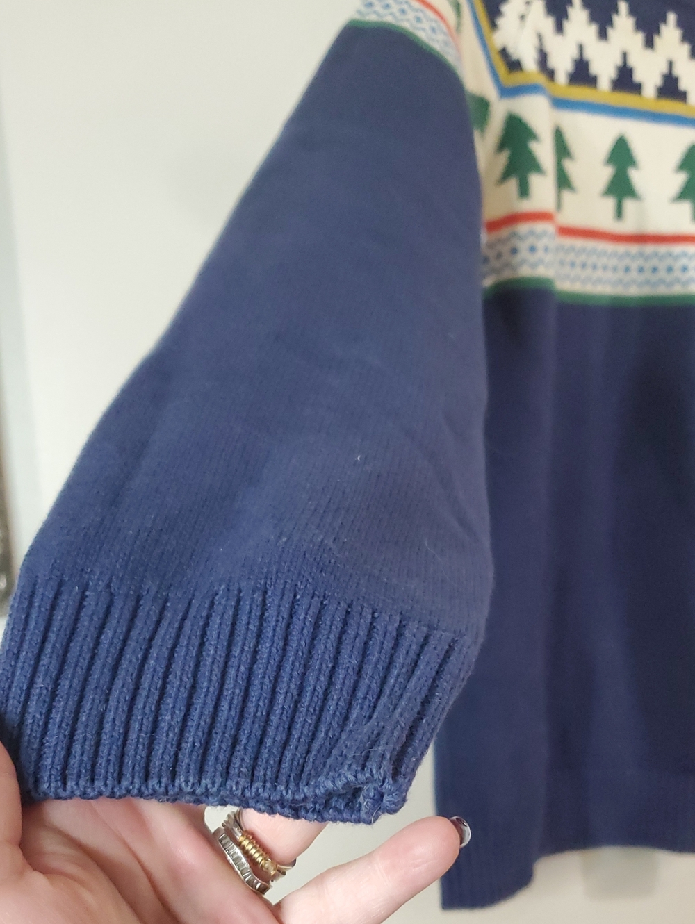 Womens Hanna Andersson Winter Solstice Holiday Sweater Size Small Blue Fairisle - Picture 3 of 15